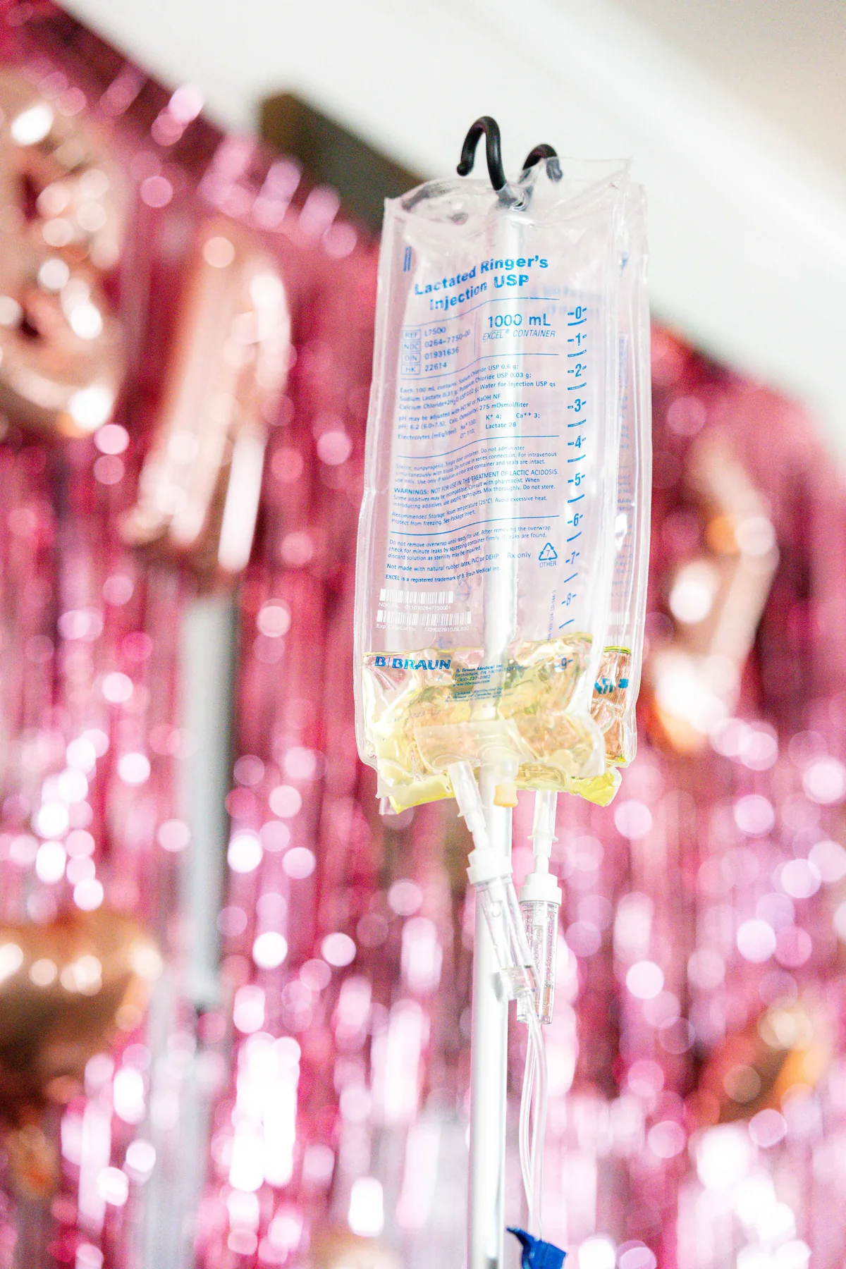 Drip Lab clear IV bag for The Competitive Edge athletic recovery drip in Nashville